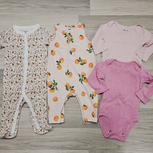 Carters Baby Girl One Piece Bundle Size 3-6 Months Pink Floral